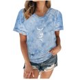 thumbnail image 1 of Camiseta con estampado de sol y luna para mujer, camiseta de manga corta con cuello redondo, camiseta informal divertida y bonita para chica adolescente OAVQHLG3B Store  lin121212, 1 of 4