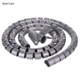 thumbnail image 4 of 1 Pcs 1\.5/2m Flexible Spiral Cable Organizer Storage Pipe Cord Management Cable Winder Desk Tidy Cable Accessories Silver gray 8mm*1.5m+clip 8mm, 4 of 9