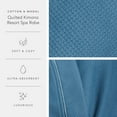 thumbnail image 5 of Fishers Finery Women's Waffle Kimono Resort Spa Robe; Above Knee with Tie Waist; Ultra Absorbent (Blue, L), 5 of 6