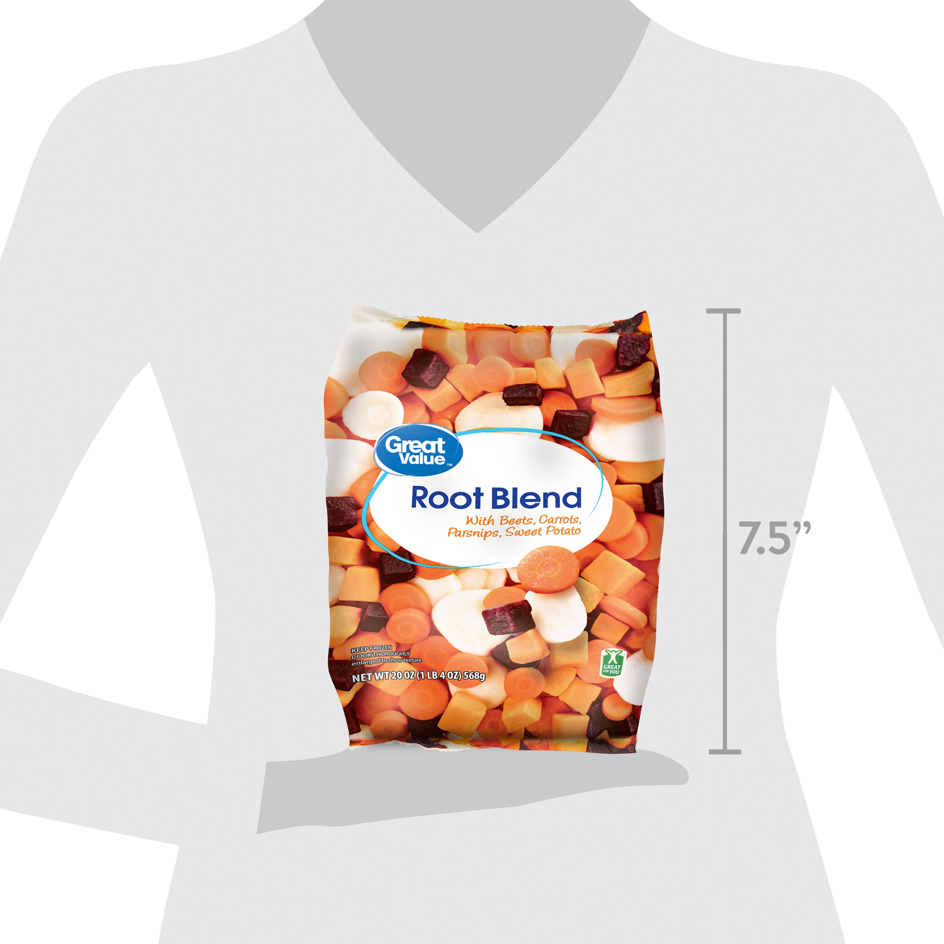 Great Value Frozen Root Blend With Beets, Carrots, Parsnips, and Sweet Potatoes, 20 oz (Frozen Bag)