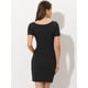 thumbnail image 4 of Mini Vestido Informal de Punto Ajustado con Escote para Mujer Vestido Ceñido Elegante Negro L, 4 of 6
