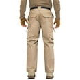 thumbnail image 5 of Domuza Cargo Pants for Men Water-Resistant Elastic Work Hiking Pants Tear-Resistant Breathable Multi Pockets Zipper Work Pants Khaki M, 5 of 5