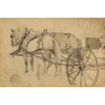 thumbnail image 2 of Winslow Homer 24x17 Black Ornate Framed Double Matted Museum Art Print Titled: Horses and Wagon (The Picnic Excursion) (1868), 2 of 5