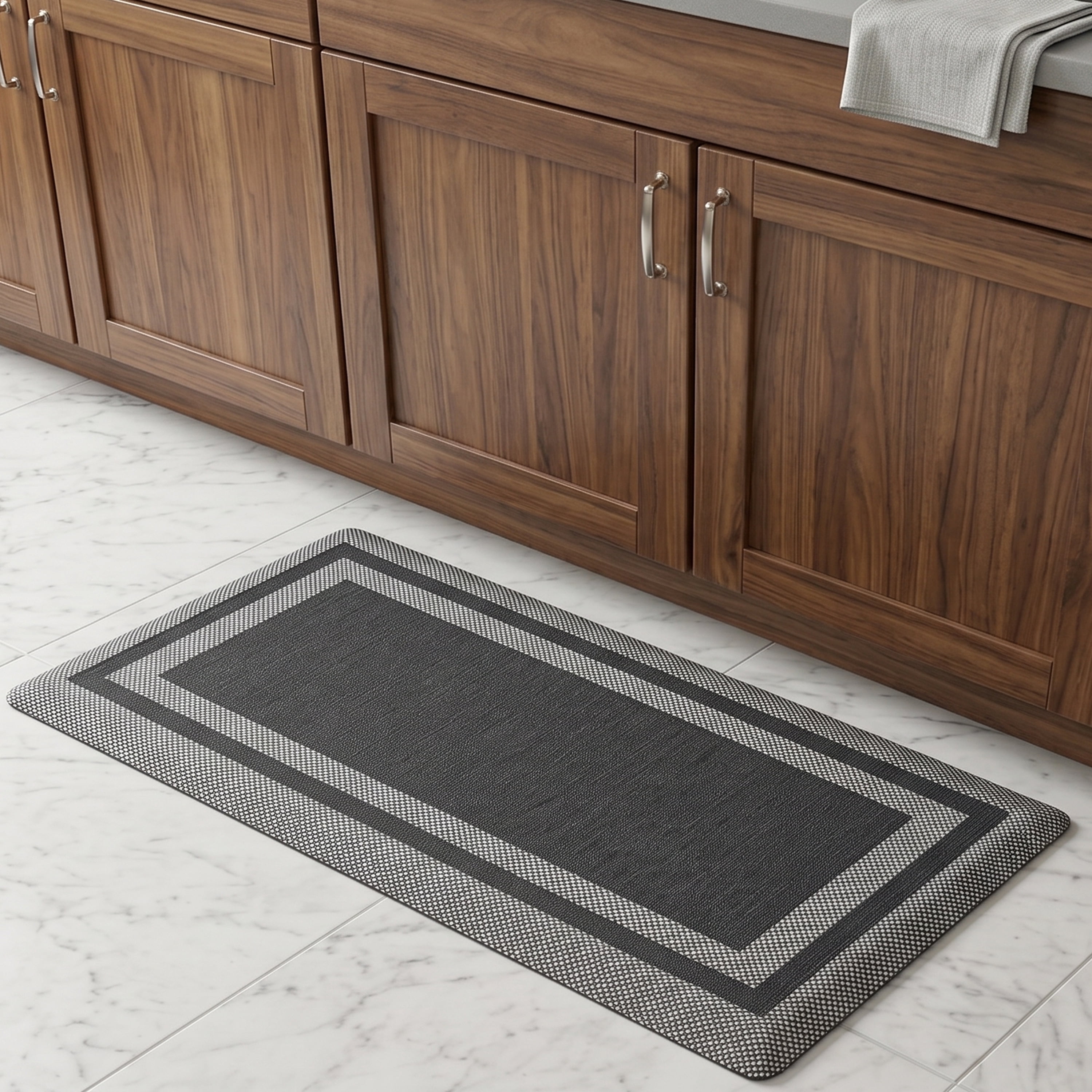 Allure Extra Comfort Anti Fatigue Mat 20x39 - Border - Black