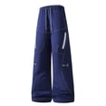 thumbnail image 5 of cllios Mens Cargo Pants with Zipper Pockets Loose Fit Wide Leg Trousers Drawstring Elastic Waist Outdoor Casual Lightweight Work Pants Navy M, 5 of 10