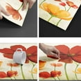 thumbnail image 4 of Red Orange Kitchen Rugs Set of 2 Anti-Fatigue Cushioned Floor Mats Poppy Floral Non Slip Waterproof Comfort Standing Poppies Flower Rugs Decor for Office Laundry Room 17.3 x 28+17.3 x 47 Inches, 4 of 6