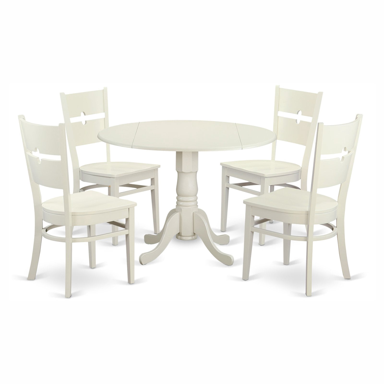 East West Furniture Dublin 5 Piece Drop Leaf Dining Table Set with