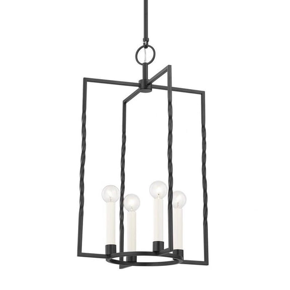 4 Light Large Pendant-24.5 inches Tall and 15 inches Wide-Textured Black Finish Bailey Street Home 735-Bel-4955963