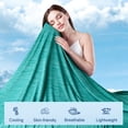 thumbnail image 4 of Teler Cooling Blanket Twin Size 60" x 80", Breathable Soft Summer Blanket for Hot Sleepers, Aqua Green, 4 of 8