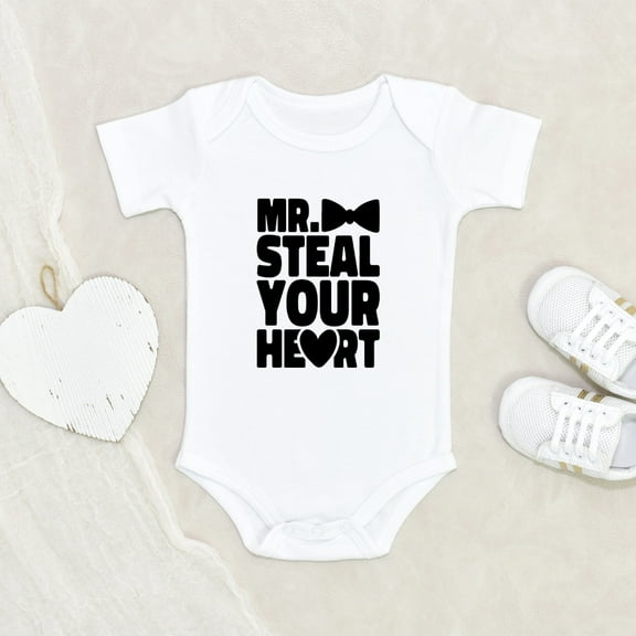 Newbabywishes - Mister Steal Your Heart Pun Baby Clothes for Boys - Valentine Baby Clothing