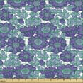 thumbnail image 2 of Ambesonne Floral Fabric by the Yard Upholstery, Purple Tones Chrysanthemum, 3 Yards, Pale Seafoam Blue Violet, 2 of 5