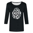 thumbnail image 4 of EQWLJWE 2024 Easter Day Shirts for Women Casual 3/4 Sleeve Cute Flower Eggs Graphic Tees Trendy Workout Tunic Tops Comfy Three Quarter Loose Blouse for Summer Spring (Black,5XL), 4 of 4