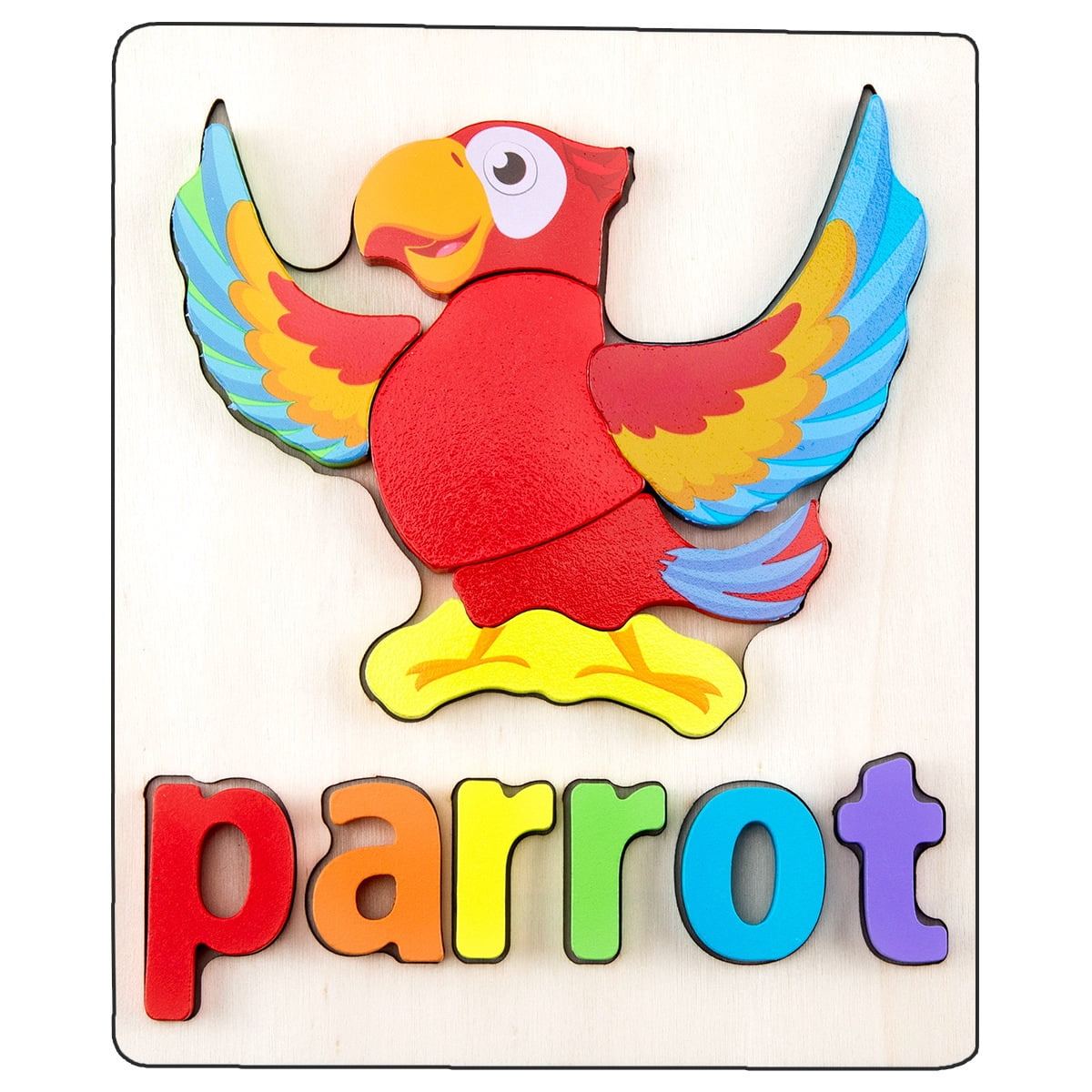 Parrot Wooden Animal Puzzles Learning Toys For Toddlers 1 2 3 Years Old