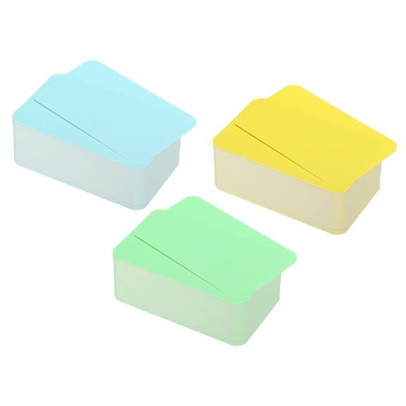 Uxcell 3.5" x 2" Blank Paper Business Cards Small Index Flash Cards Message Note Card, Yellow Blue Green 300 Pack