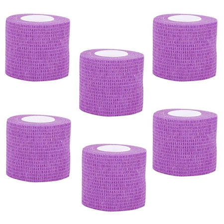 Tattoo Grip Cover Wrap,6PCS Disposable Cohesive Tattoo Grip Cover Elastic Bandage Handle Grip Tube for Tattoo Machine Tattoo Grip Accessories(Purple)