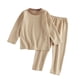 thumbnail image 2 of Conjuntos de blusas y camisas de cuello redondo y manga larga para niños, conjunto de traje de casa de color sólido para otoño e invierno, conjunto de pijama informal de manga larga y pantalones largo, 2 of 4