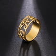 thumbnail image 5 of Stainless Steel Ring with Hollow Eyes Exaggerated Personality Ring Electroplated Finish Statement Ring Fashion Jewelry, 5 of 5