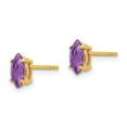 thumbnail image 2 of Primal Gold 14 Karat Yellow Gold 7x3.5mm Marquise Amethyst Earrings, 2 of 5
