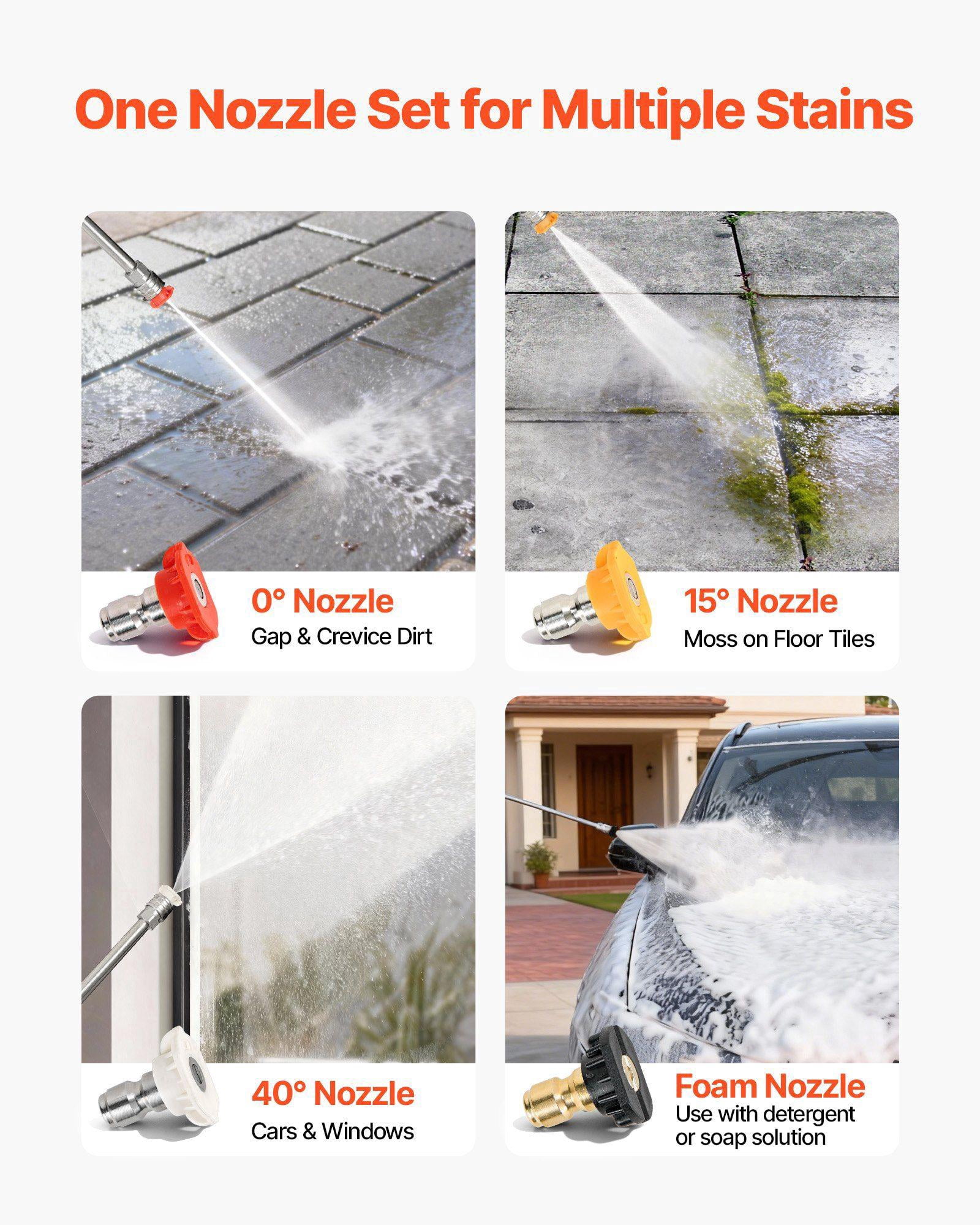 Upgraded Gas Pressure Washer 2900 PSI 1.85 GPM with Aluminum Pump Spray Gun Wand 4 Nozzles for Cars Fences Driveways Patios Homes