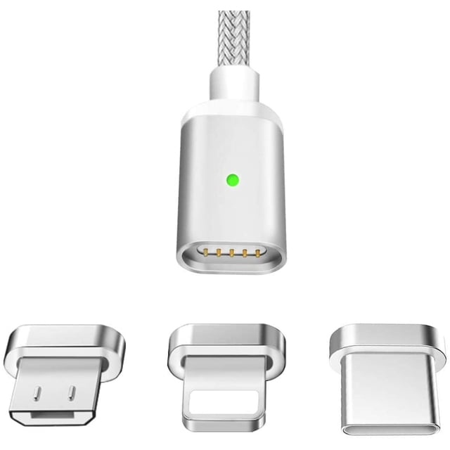 1 metro clásico negro apple dedicado + cabezal magnético separado Android + cabezal magnético separado tipo c - cable de datos Xemadio LN-2370-2