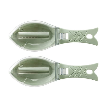 

TANGNADE Peeler Household Kitchen Tools Fishs Scale Scraper Remover with Lid Scale scraper Green
