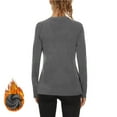thumbnail image 4 of FAIWAD Thermal Underwear for Women Fleece Lined Crew Neck Long Sleeve Tops Lightweight Layering Undershirts, 4 of 9