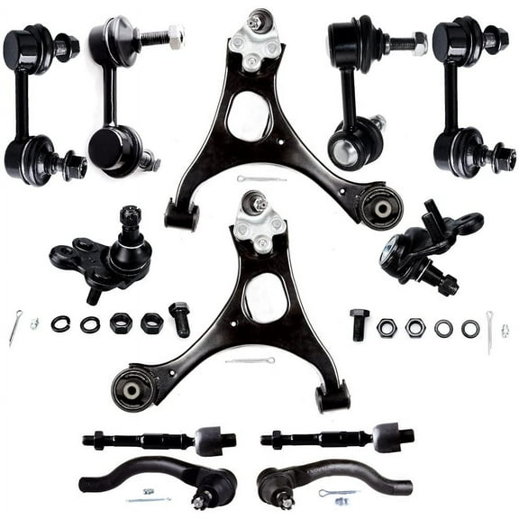 ECCPP Control Arm Kit 2006-2011 for Honda Civic - Upper Control Arms Inner Tie Rod Ends Lower Ball Joints Outer Tie Rod Ends Front Rear Sway Bar End Links