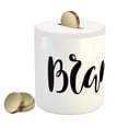 thumbnail image 2 of Brandon Piggy Bank, Widespread Name Design with Monochrome Letters Cursive Font Pattern, Ceramic Coin Bank Money Box for Cash Saving, 3.6" X 3.2", Black and White, by Ambesonne, 2 of 4