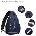 thumbnail image 3 of Mosiso Sling Backpack, Multipurpose Crossbody Shoulder Bag with Front Buckle Pouch&Reflective Strip For Hiking,Travel,For Women Men,Navy Blue, 3 of 7
