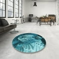 thumbnail image 4 of Ahgly Company Machine Washable Indoor Rectangle Transitional Medium Teal Green Area Rugs, 2' x 3', 4 of 7