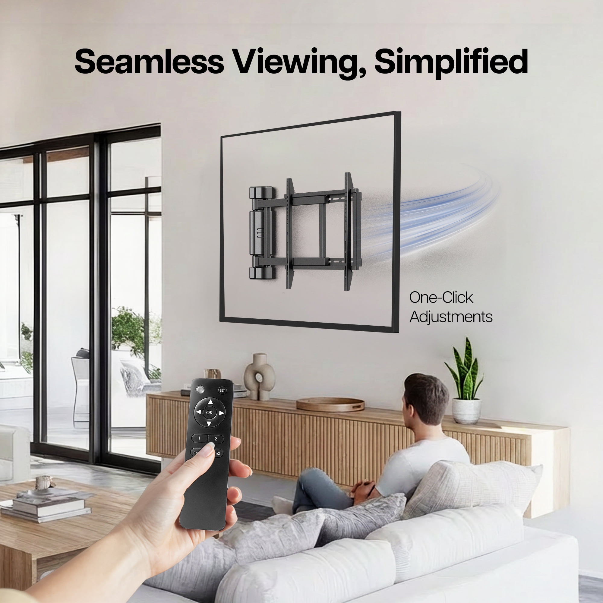VIVO Steel Low Profile Electric Adjustable Swing 32" to 75" TV Wall Mount