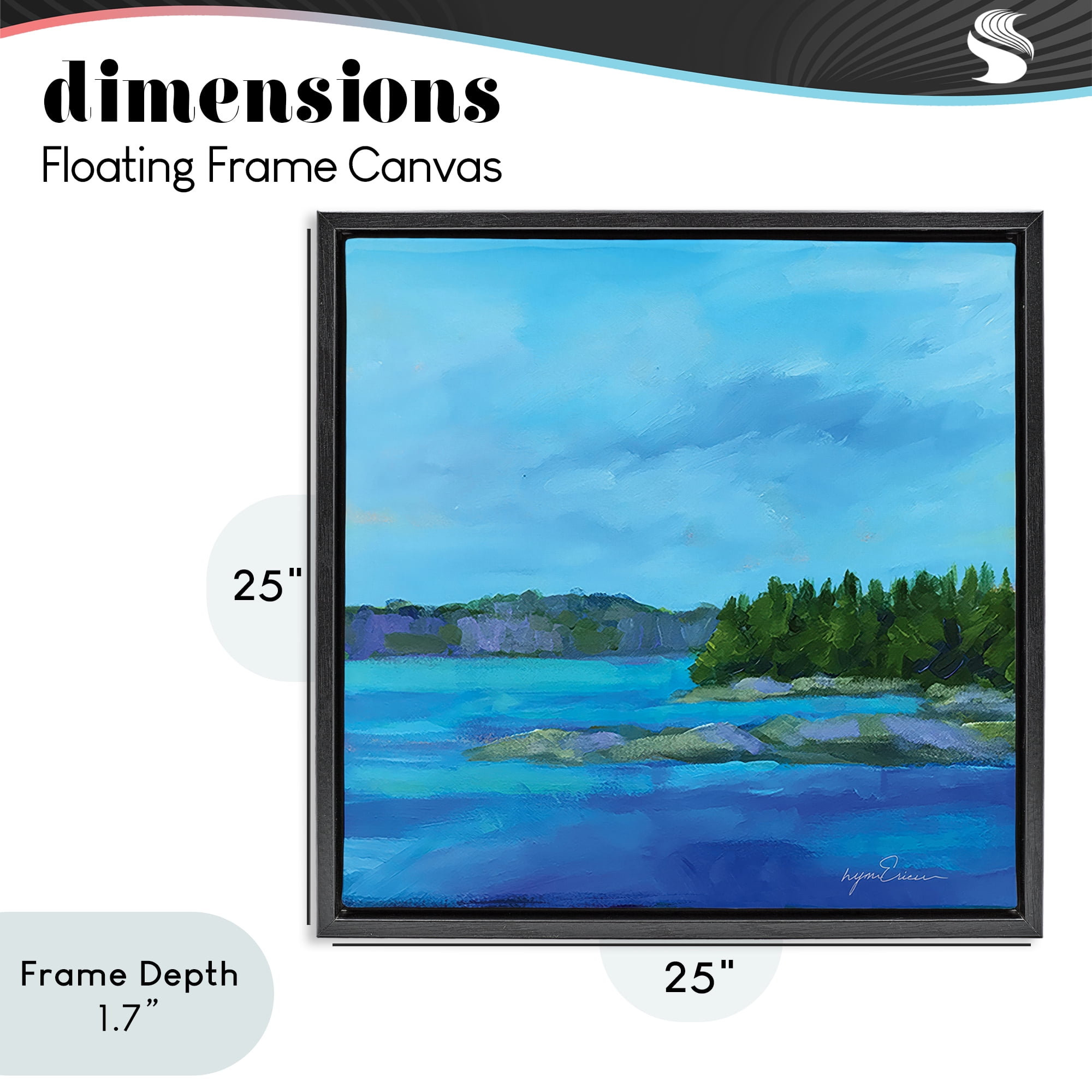 Stupell Industries Tranquil Blue Cove Black Framed Floater Canvas Wall Art, design by Lynn Ericson Fine Art