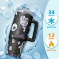 thumbnail image 4 of 30 Oz Halloween Tumbler with Handle and Straw, Haunted Ghost Cat Water Bottle Travel Cup, Halloween Birthday Gifts for Women Adults Teenagers, 4 of 5