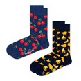 thumbnail image 2 of Happy Socks Calcetines unisex, paquete de 2 - Classic Crew, algodón orgánico, mezcla de colores Cherry 41-46, 2 of 2