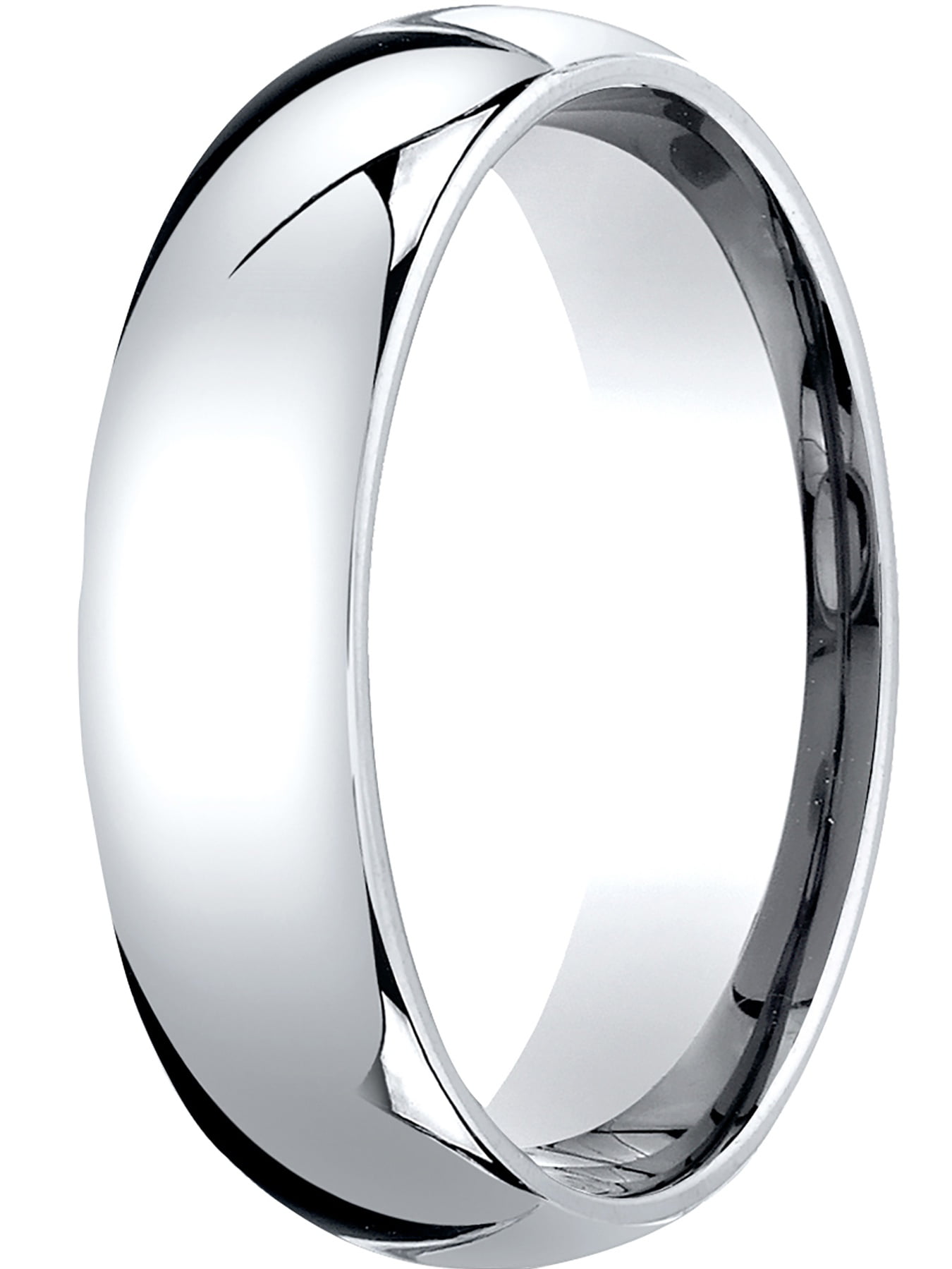 Sizes 4-15 Benchmark 14K White Gold 2.5mm Slightly Domed Standard Comfort-Fit Wedding Band Ring 