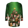 thumbnail image 6 of VKOYWKM Christmas Shirt for Women 3/4 Length Sleeve Womens Tops Christmas Tree Graphic Tees Holiday Crew Neck Merry Xmas T-Shirts, 6 of 6