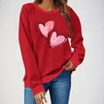 thumbnail image 2 of Qzwdhjm Crew Neck Sweatshirts Women Long Sleeve Pullovers Loose Basic Tops Red XL, 2 of 9