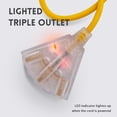 thumbnail image 3 of Cable de extensión EP 3 metros con luz para exteriores, 3 tomacorrientes, 14/3 SJTW, 3 of 7