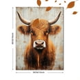 thumbnail image 3 of Qisvanset 12x16 Inch Framed Canvas Wall Art Neutral Highland Cattle Modern Country Farmhouse Home Wall Art, 3 of 8