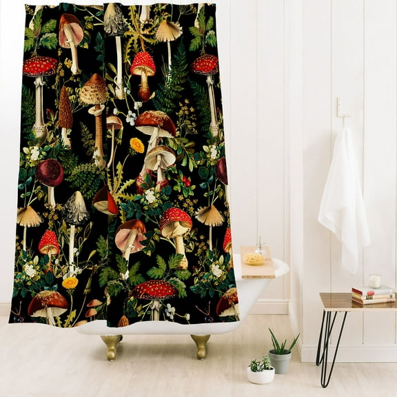 Society6 Burcu Korkmazyurek Mushroom Paradise Shower Curtain 71" x 74"