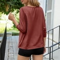 thumbnail image 4 of Camisas de Manga Larga Casual de las Mujeres Color Sólido Plisado V-Cuello Blusas para Primavera Verano, Fiesta, Trabajo Y Vacaciones, 4 of 7