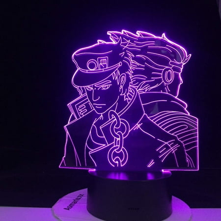 

JUWYT JoJo Bizarre Adventure Anime Figure Acrylic Night Lamp for Bedroom Decor Light(Jotaro Star Platinum) H1116-78