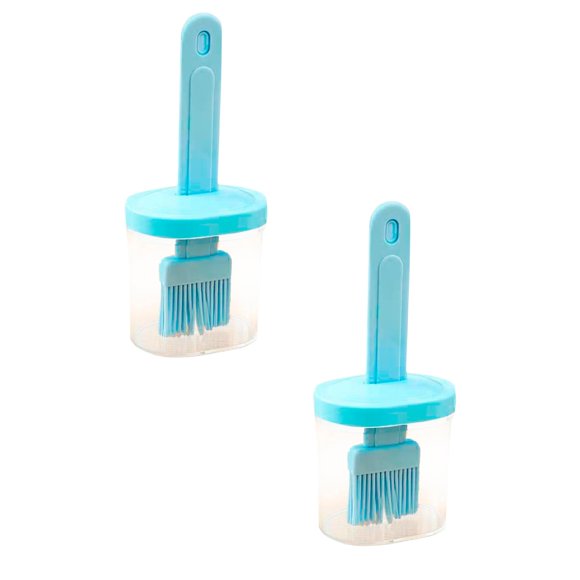 2PC Tin Foil Roll Integrated Oil Brush Oil Bottle Oil Filling Bottle With Silicone Brush Two In One Silicone Measurement Filling Bottle For Kitchen Cooking Frying Baking Grilling Pancakes