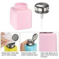 thumbnail image 5 of Uxcell Solvent Alcohol Dispensers 120ml(4oz) Push Down Liquid Dispenser Pump w Stainless Steel Lid, Pink, 5 of 6