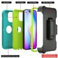 thumbnail image 4 of NIFFPD iPhone 14 Pro Case with Belt-Clip Holster , Heavy Duty Hard Shockproof Protective Phone Case for iPhone 14 Pro 6.1" Green+Yellow, 4 of 4