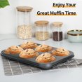 thumbnail image 6 of 2 Pack Non Stick Baking Tray,Bexikou Carbon Steel Muffin Cake Pan,Muffin Cupcake Tin for Muffins, Cupcakes,Gold, 6 of 7