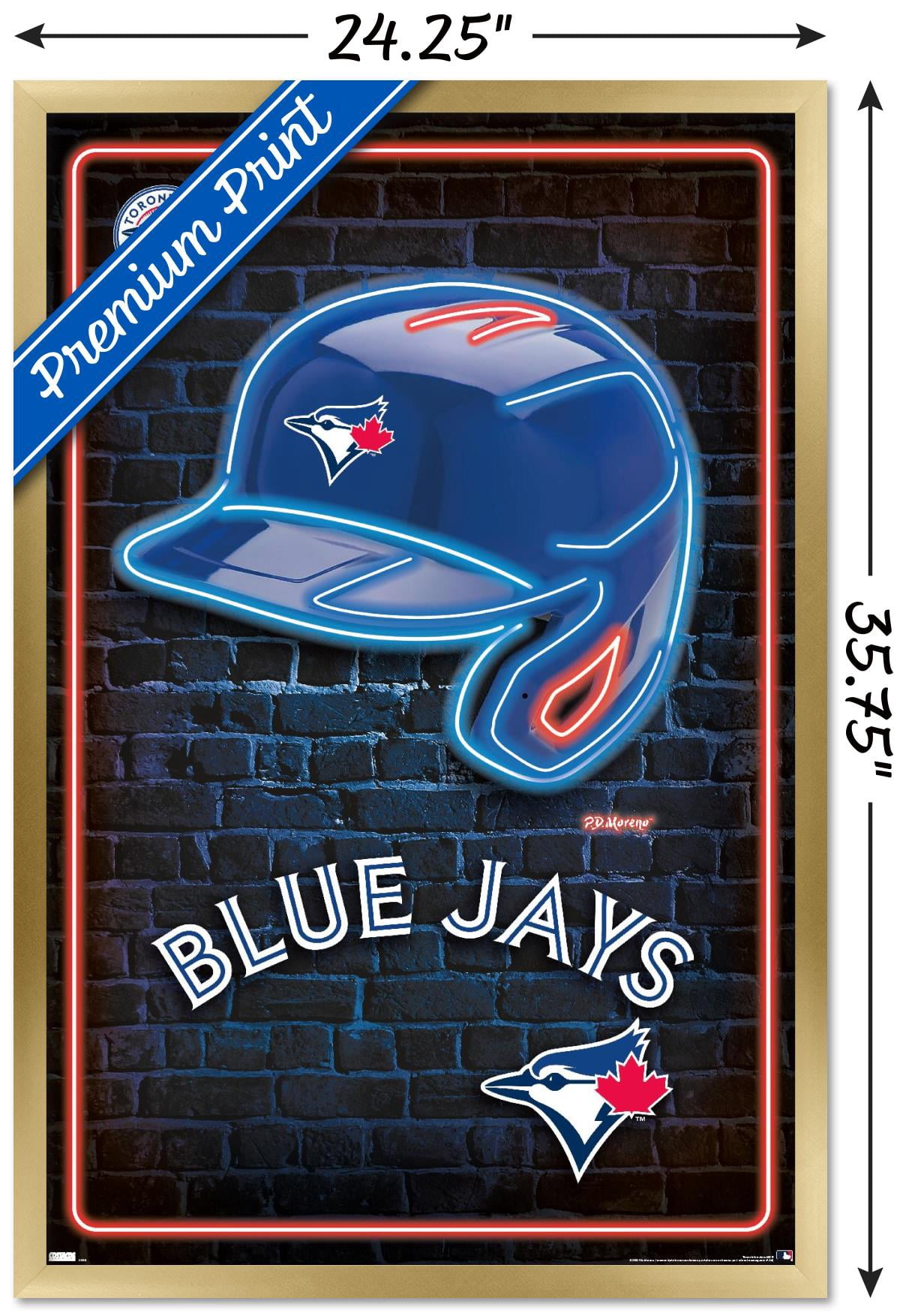 MLB Toronto Blue Jays - Neon Helmet 23 Wall Poster, 22.375" x 34" Framed