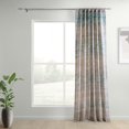 thumbnail image 3 of River Teal Blue Abstract Textured Printed Cotton Curtain (1 Panel), River Teal Blue, 50W X 96L, 3 of 10