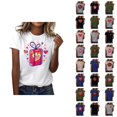 thumbnail image 1 of T-shirt Femme Saint-Valentin 2026 Mode Manches Courtes Col Rond Cœur Graphique, 1 of 4