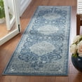 thumbnail image 2 of SAFAVIEH Oregon Ronnette Damask Runner Rug, Navy/Ivory, 2'2" x 7', 2 of 11
